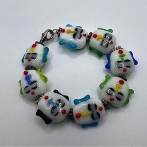 Glass Beaded Faces Bracelet